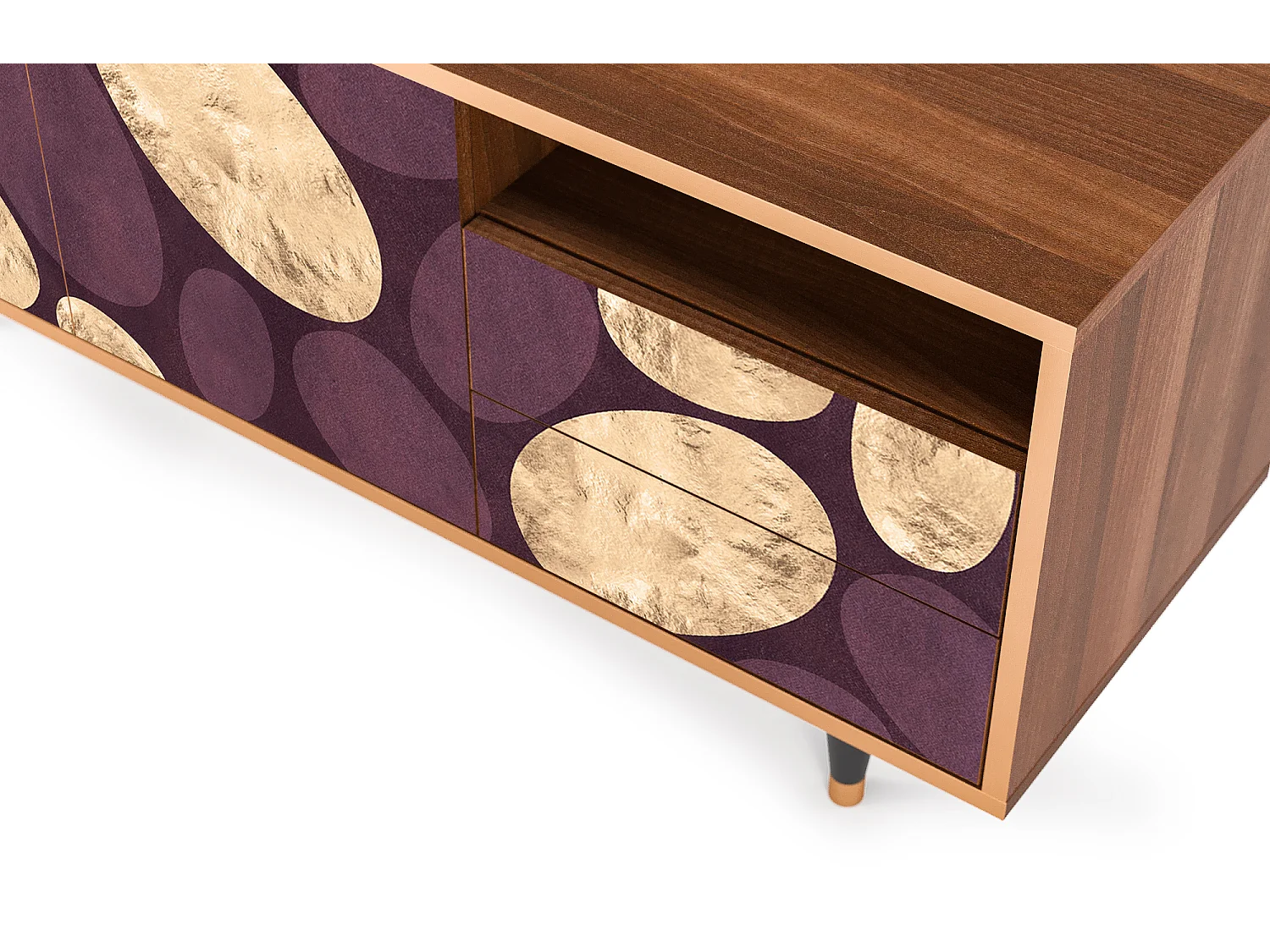 Mueble de TV - 125х56х41 cm - T7 - Fine Wine, Nogal