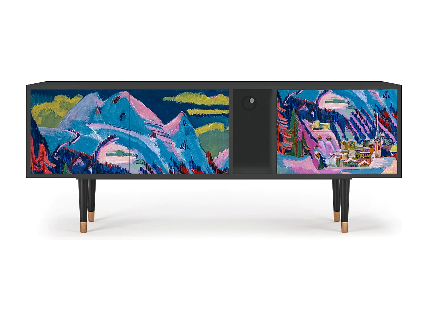 Meuble TV - 170х69х48 cm - T1 - Davos Winter, Anthracite