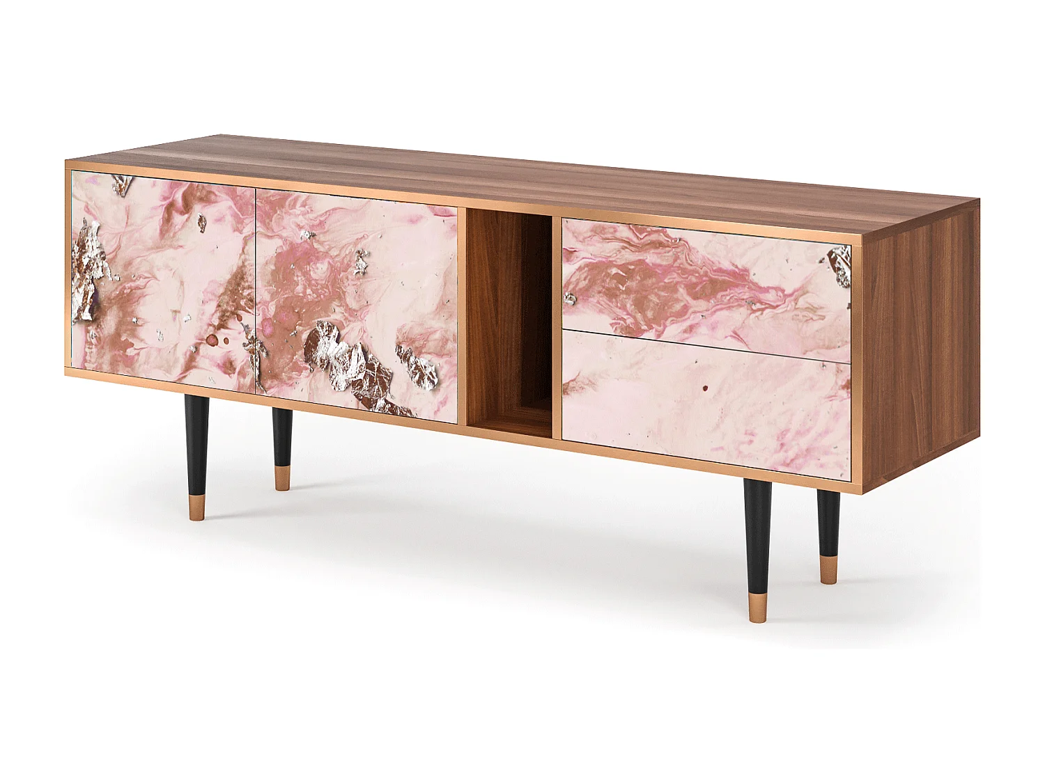 Mobile TV - 170х69х48 cm - T1 - Cotton Candy, Noce