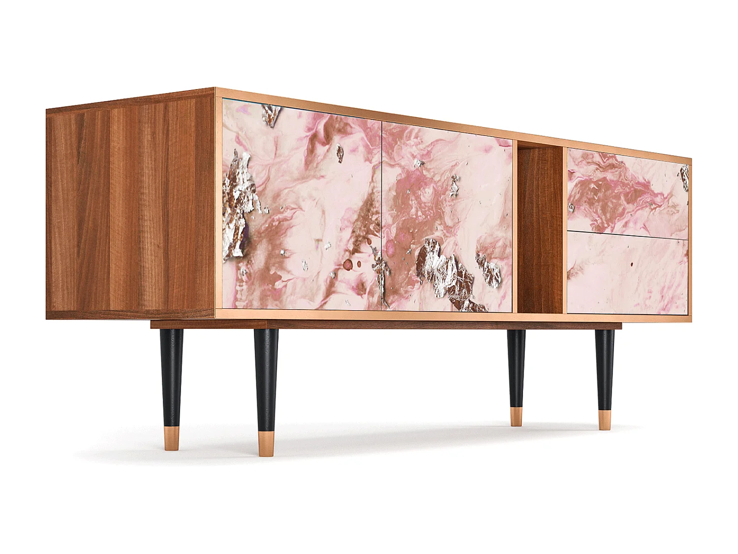 Mobile TV - 170х69х48 cm - T1 - Cotton Candy, Noce