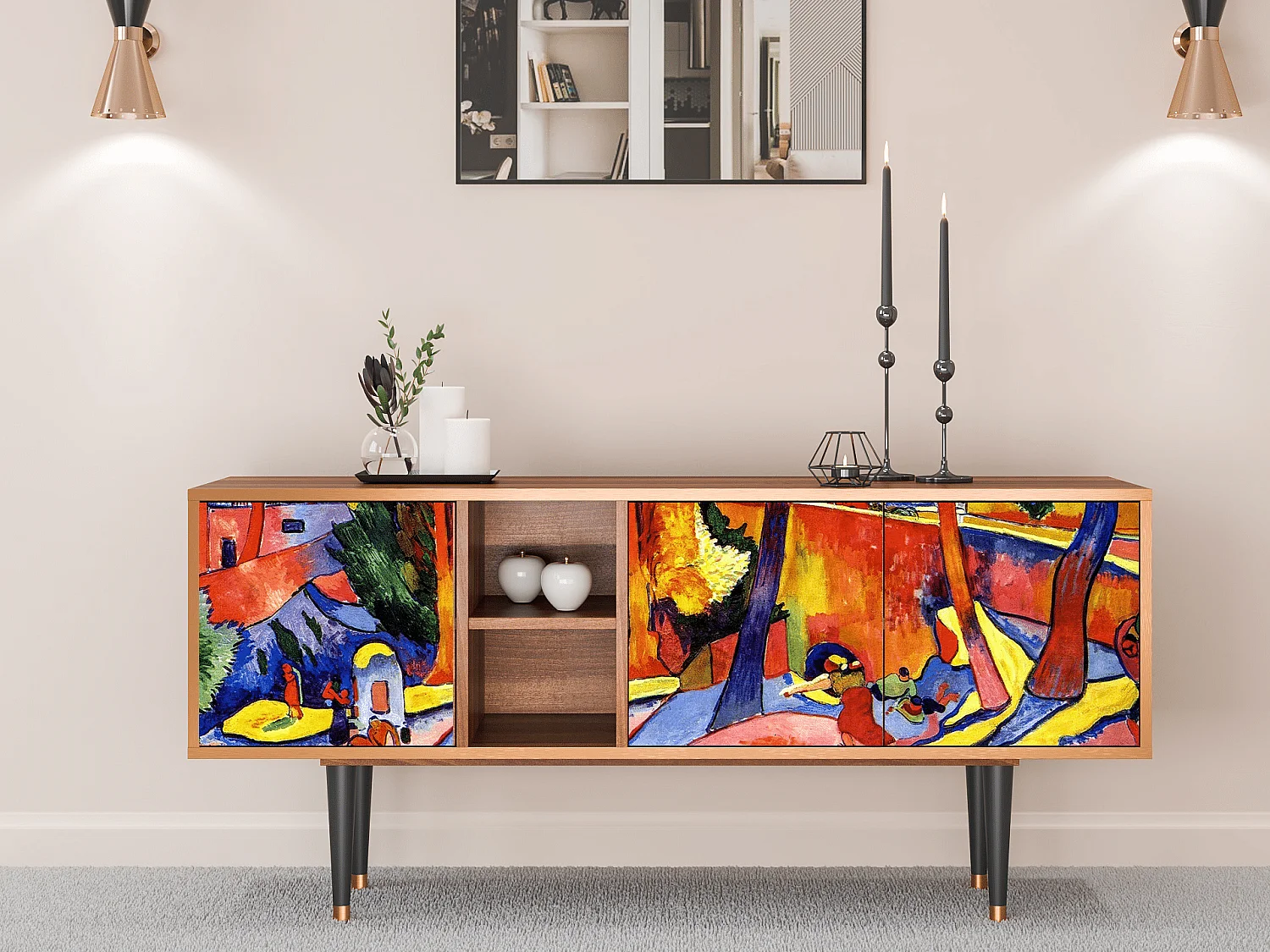 Mobile TV - 150х69х41 cm - T5 - The Turning Road, Noce