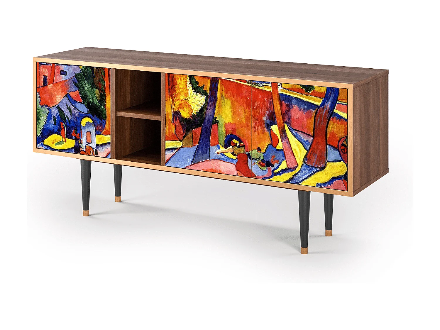 Szafka RTV - 150х69х41 cm - T5 - The Turning Road, Orzech