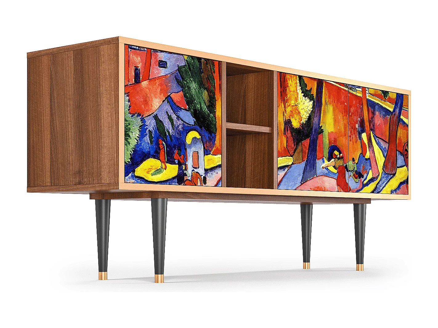 Szafka RTV - 150х69х41 cm - T5 - The Turning Road, Orzech