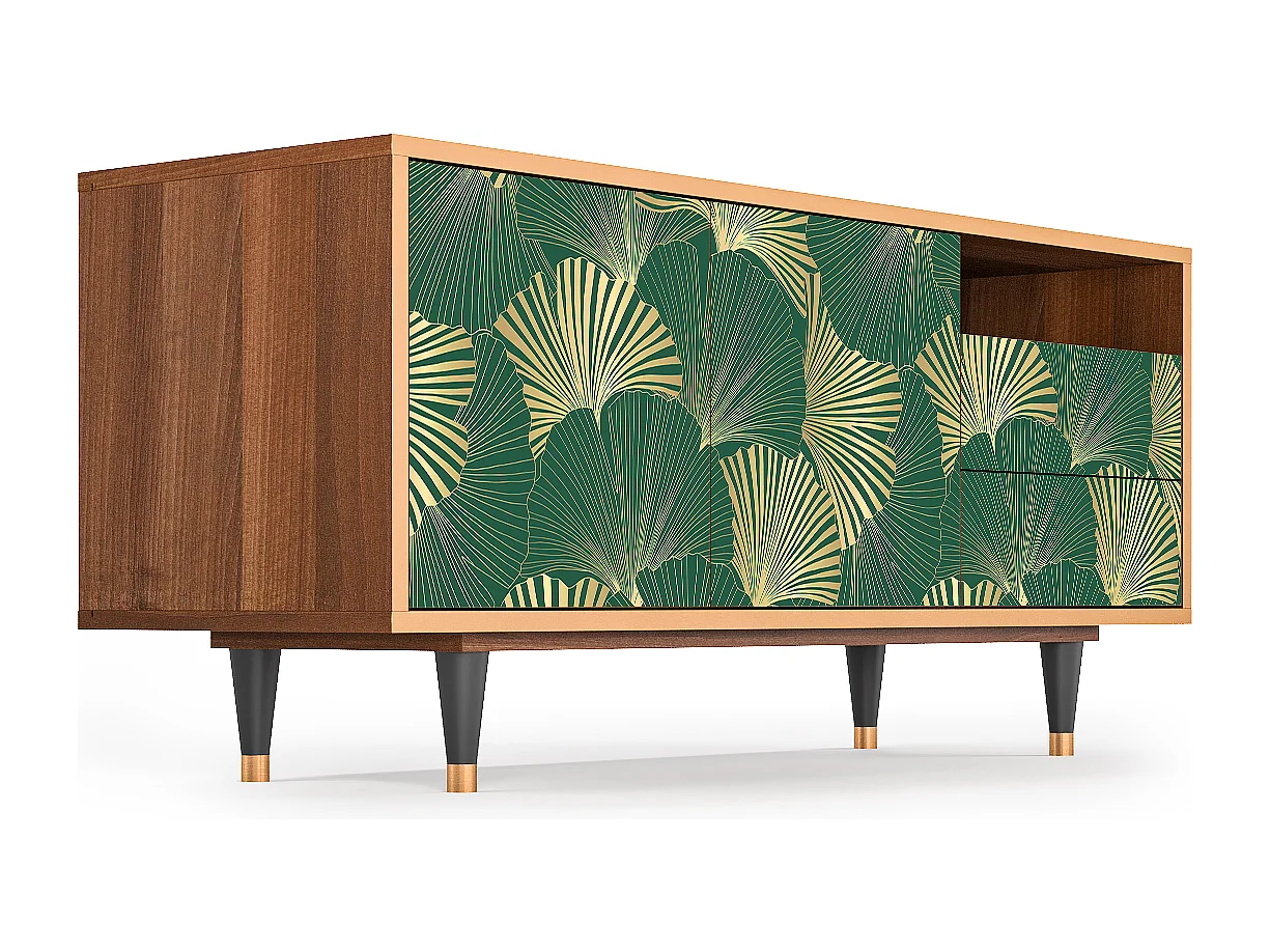 TV-meubel - 125х56х41 cm - T7 - Gold Ginkgo, Walnoot