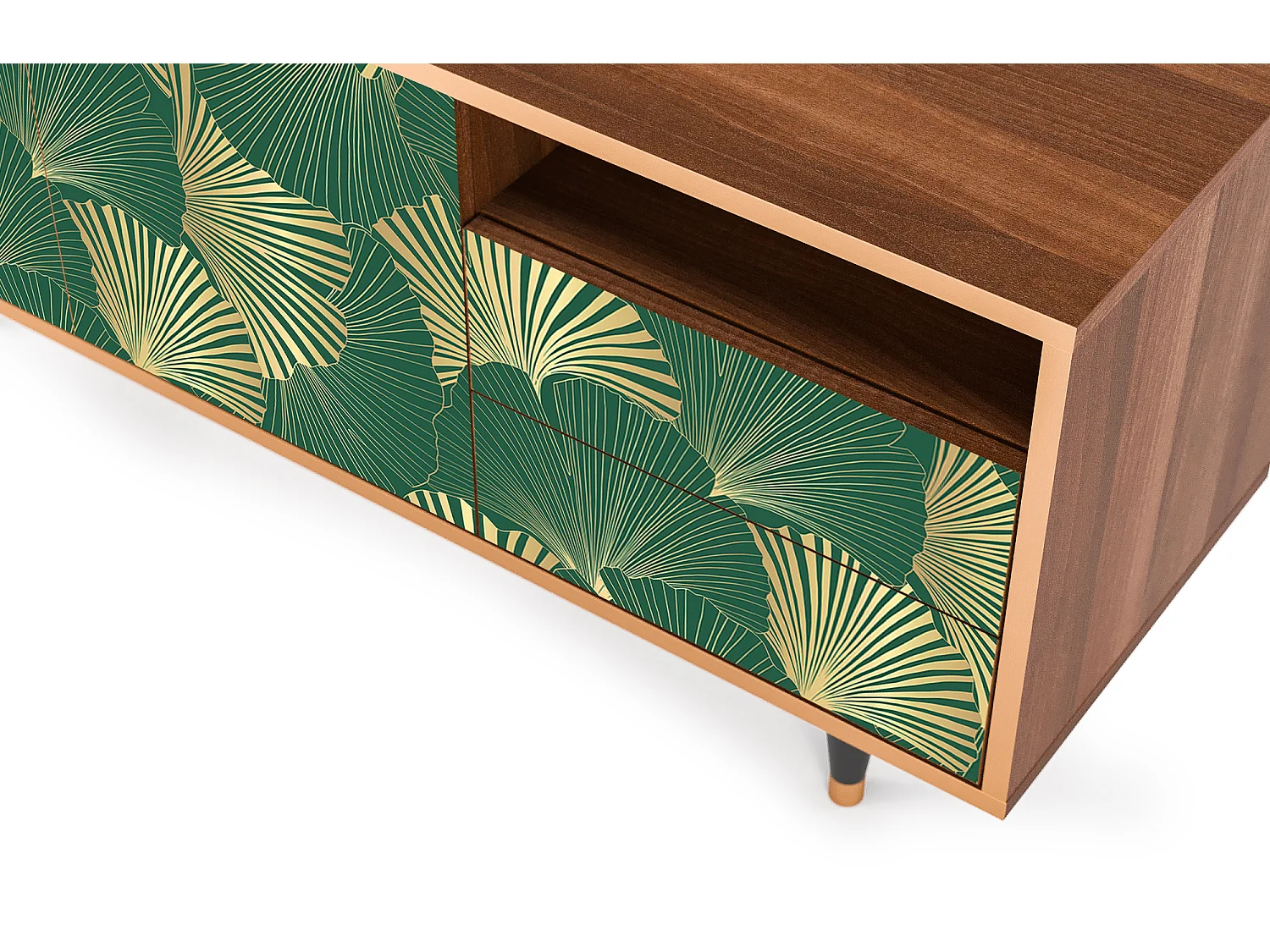 TV-meubel - 125х56х41 cm - T7 - Gold Ginkgo, Walnoot