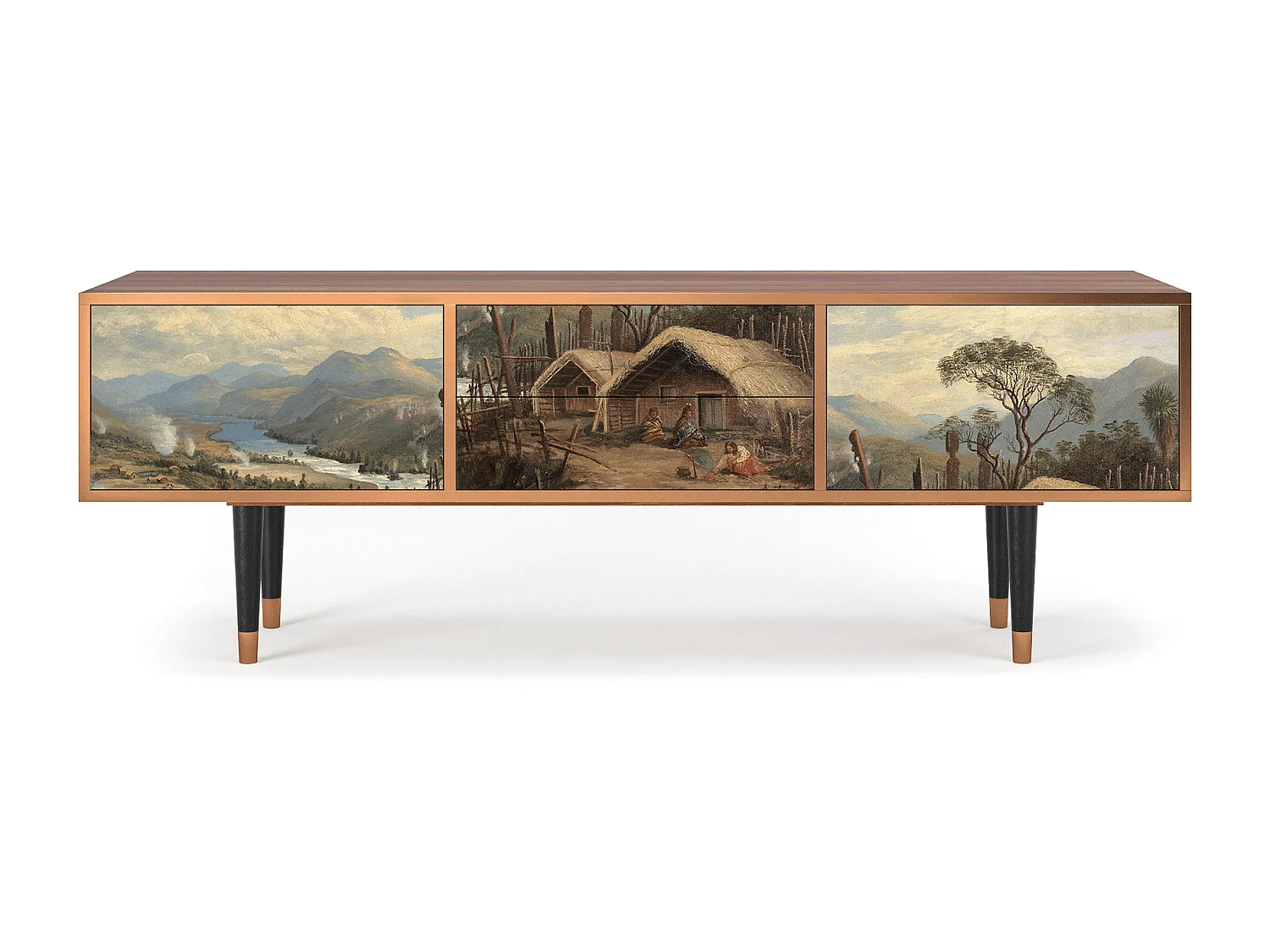 Meuble TV - 170х59х48 cm - T4 - View Across the Plains , Noyer