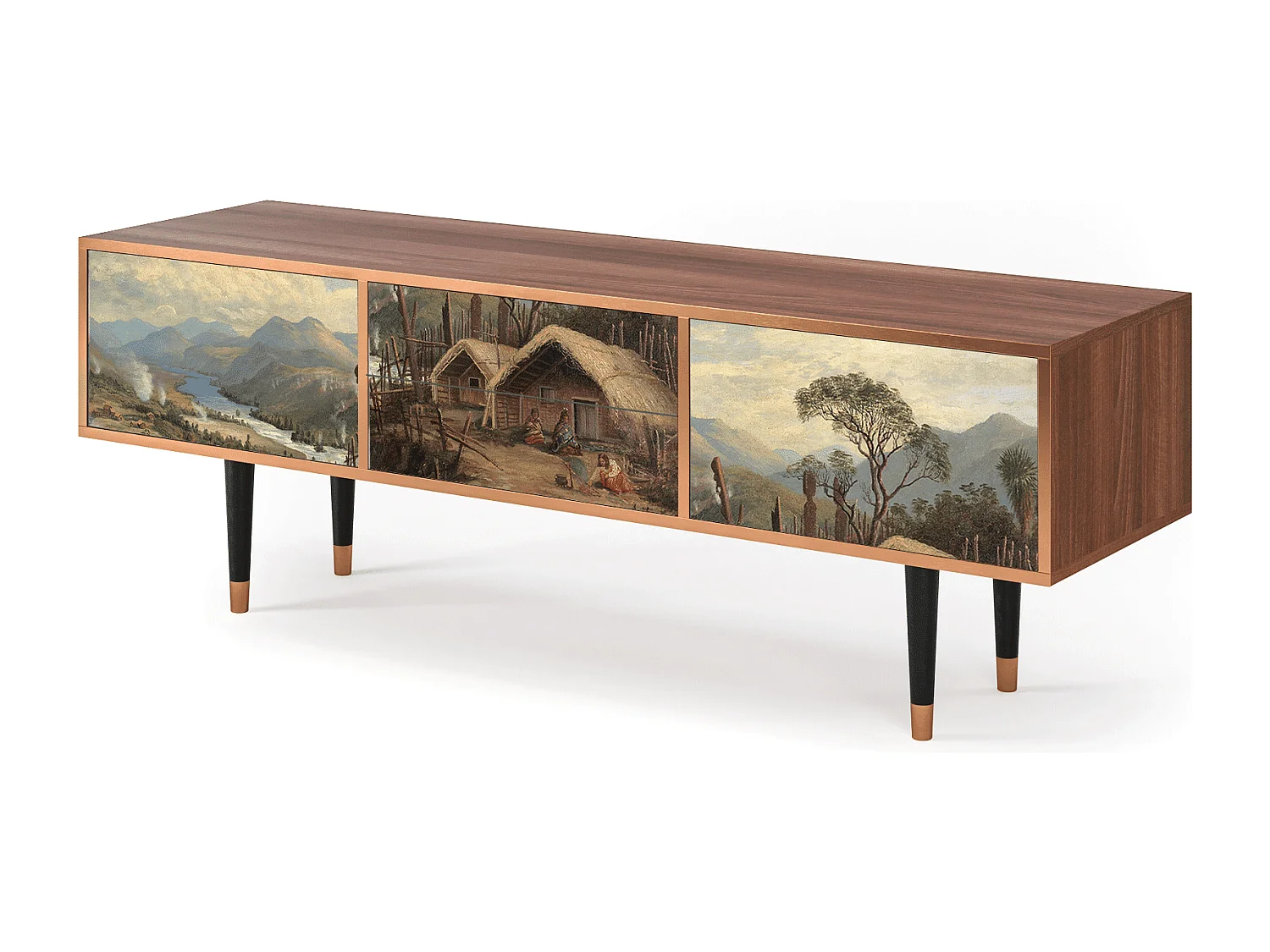 Meuble TV - 170х59х48 cm - T4 - View Across the Plains , Noyer