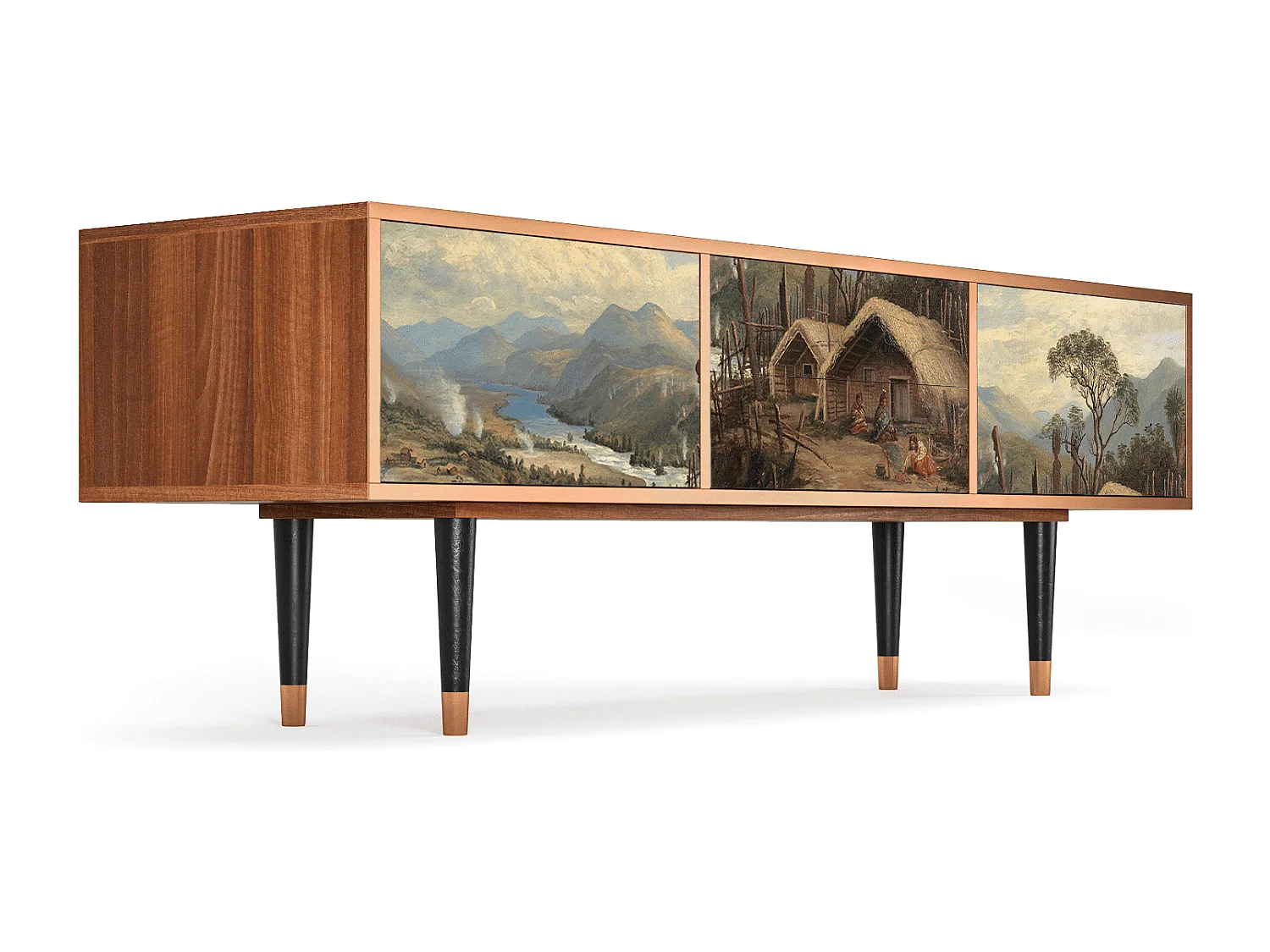 Meuble TV - 170х59х48 cm - T4 - View Across the Plains , Noyer