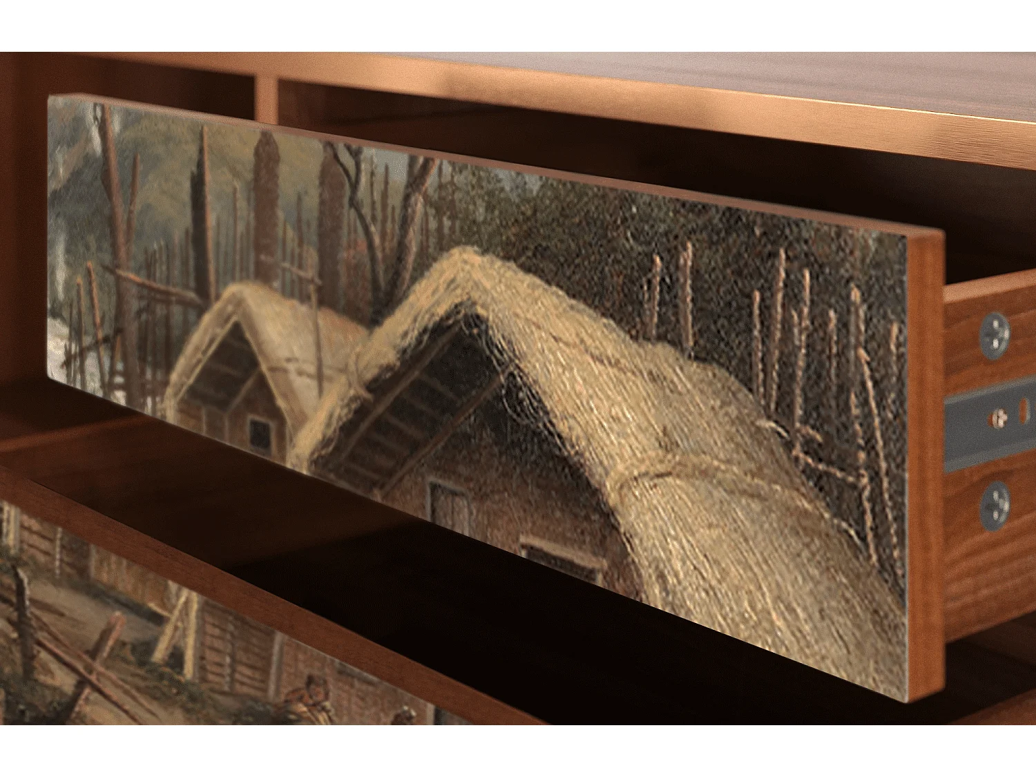 Meuble TV - 170х59х48 cm - T4 - View Across the Plains , Noyer