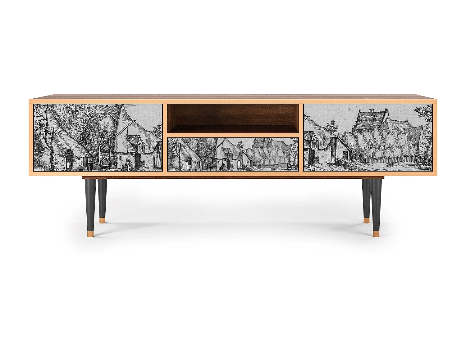 Mobile TV - 170х59х41 cm - T6 - Farms in a Village, Noce