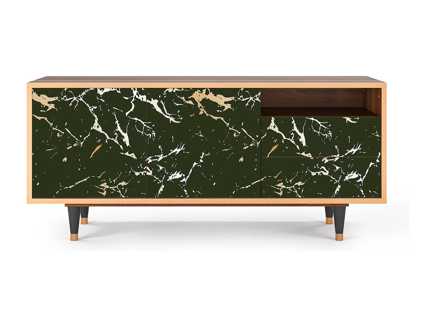 Mueble de TV - 125х56х41 cm - T7 - Amazon Forest, Nogueira