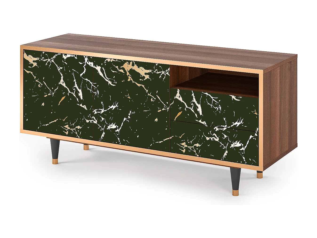 Mueble de TV - 125х56х41 cm - T7 - Amazon Forest, Nogueira