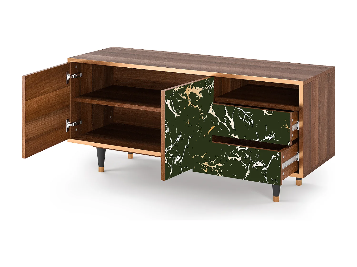 Mueble de TV - 125х56х41 cm - T7 - Amazon Forest, Nogueira