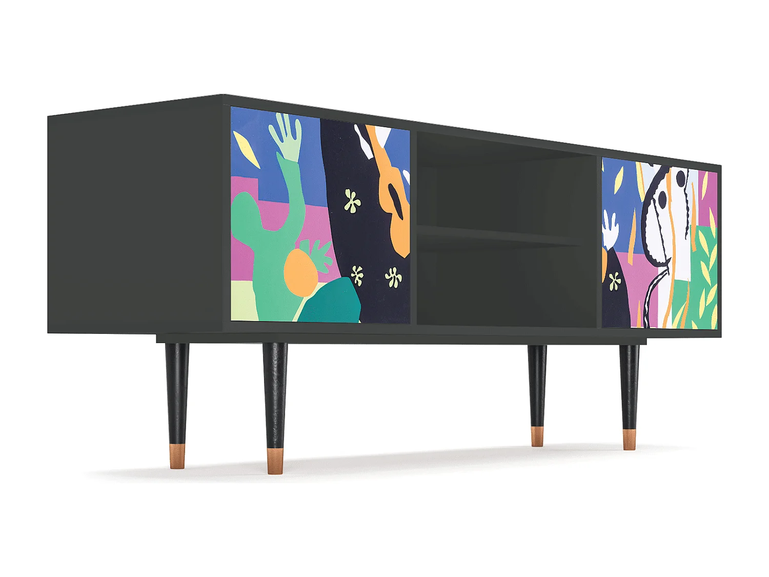 Szafka RTV - 170х69х48 cm - T2 - La Tristesse du Roi, Antracyt