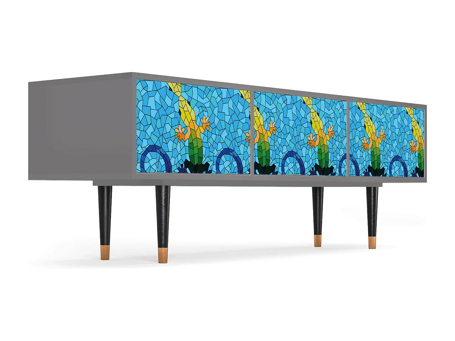 Meuble TV - 170х59х48 cm - T4 - Gaudi's Lizard, Gris