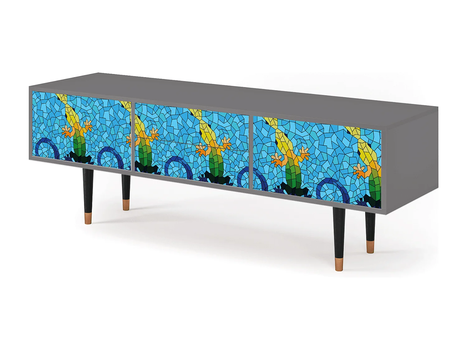 Meuble TV - 170х59х48 cm - T4 - Gaudi's Lizard, Gris