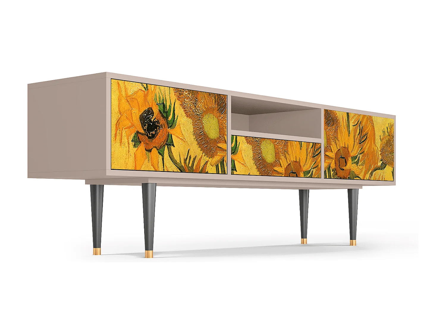 TV-meubel - 170х59х41 cm - T6 - Sunflowers, Latte
