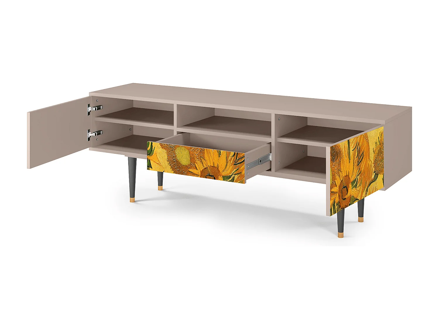 TV-meubel - 170х59х41 cm - T6 - Sunflowers, Latte