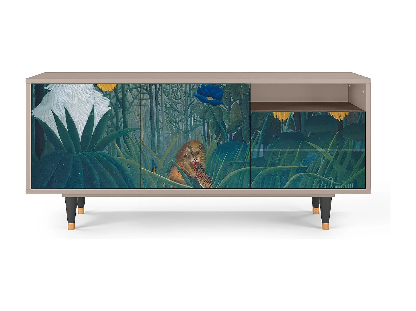 Meuble TV - 125х56х41 cm - T7 - The Repast of the Lion, Latte