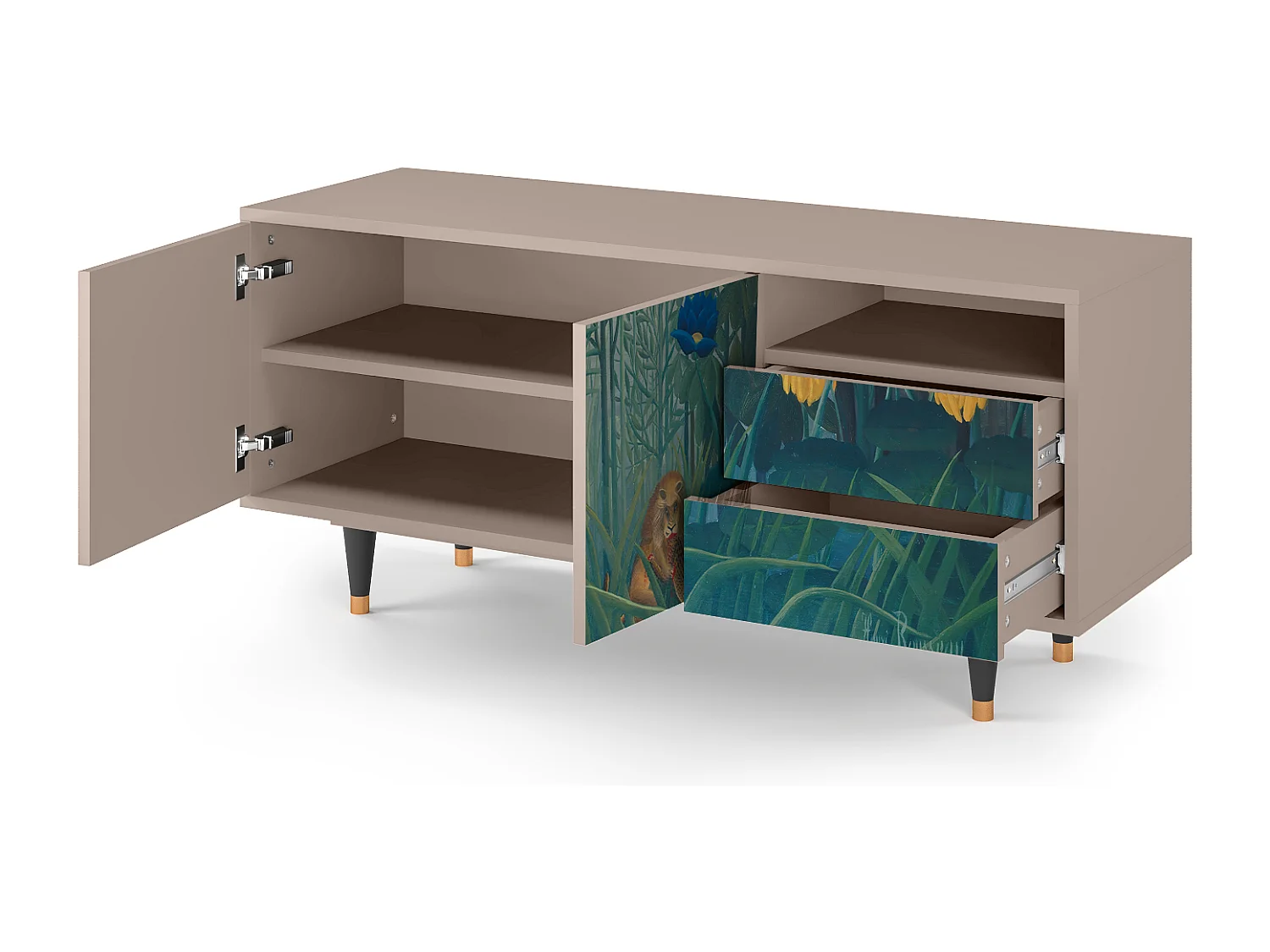 Meuble TV - 125х56х41 cm - T7 - The Repast of the Lion, Latte