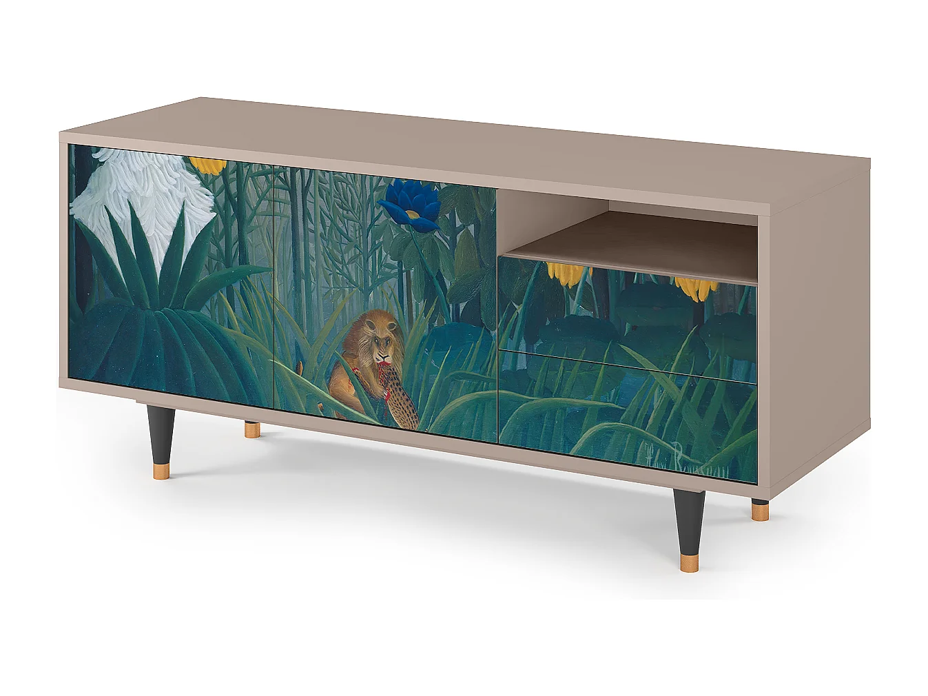 Meuble TV - 125х56х41 cm - T7 - The Repast of the Lion, Latte