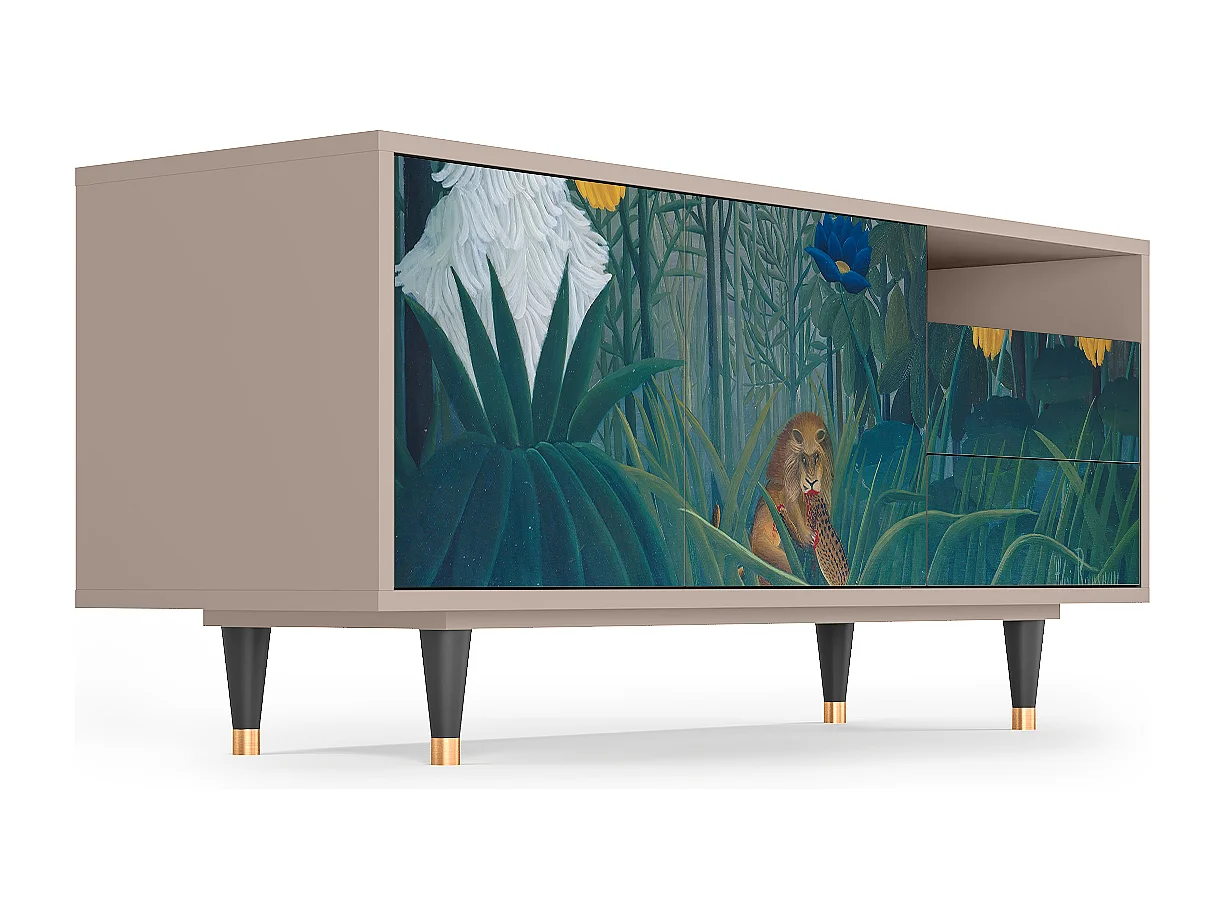 Meuble TV - 125х56х41 cm - T7 - The Repast of the Lion, Latte