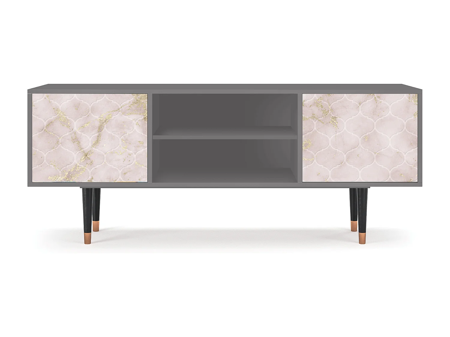 Meuble TV - 170х69х48 cm - T2 - Dirty Roses, Gris