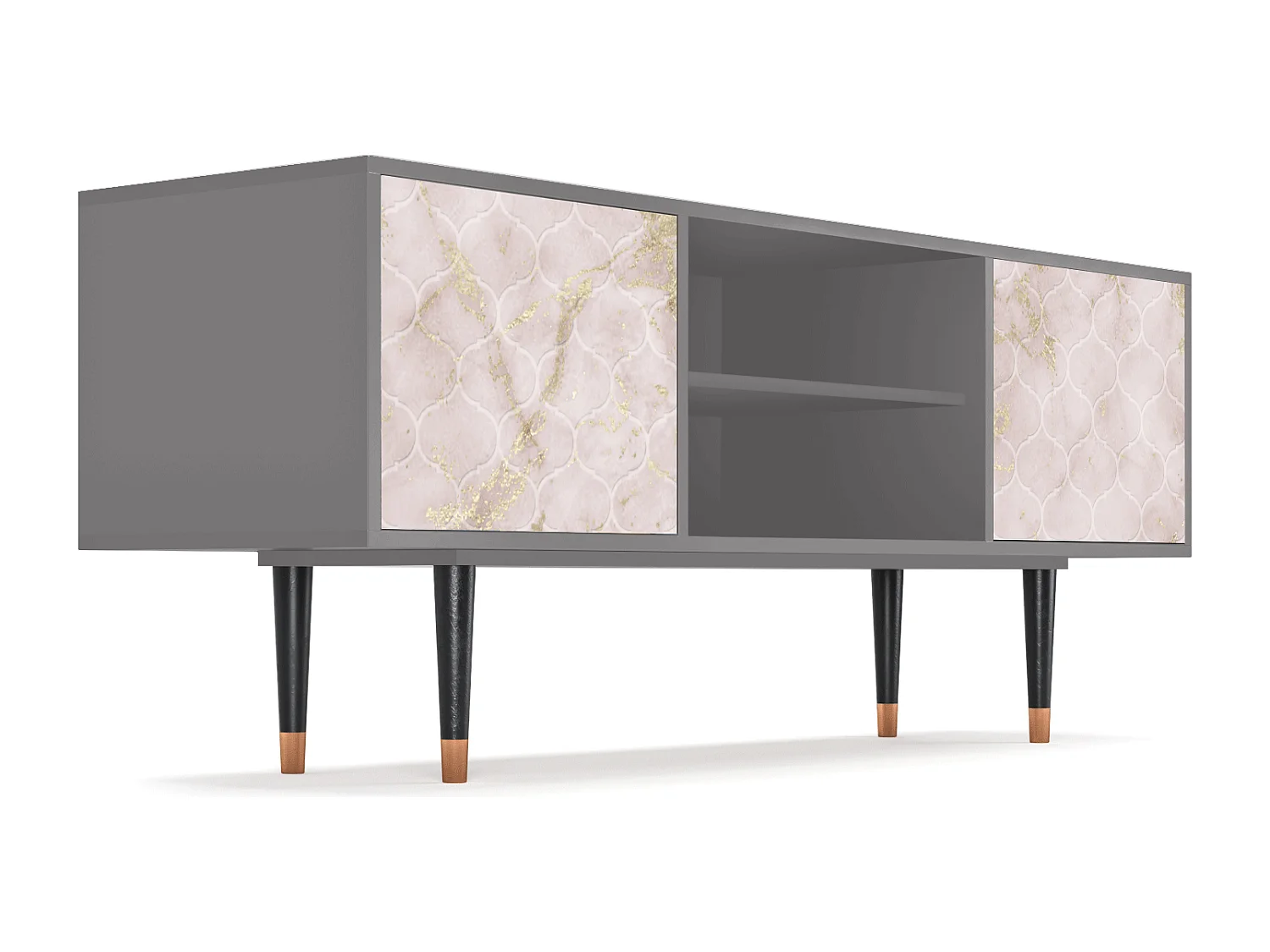 Mobile TV - 170х69х48 cm - T2 - Dirty Roses, Grigio