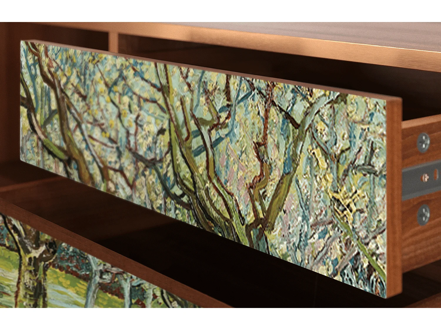 Mueble de TV - 170х59х48 cm - T4 - The Branco Orchard, Nogueira