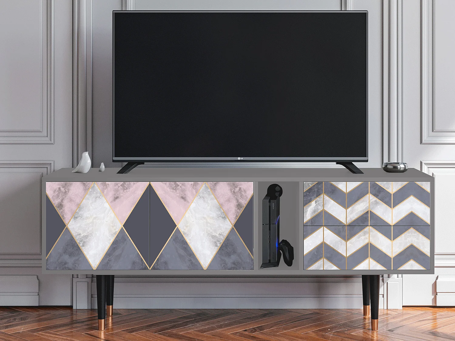 Meuble TV - 170х69х48 cm - T1 - Ideal Harmony, Gris