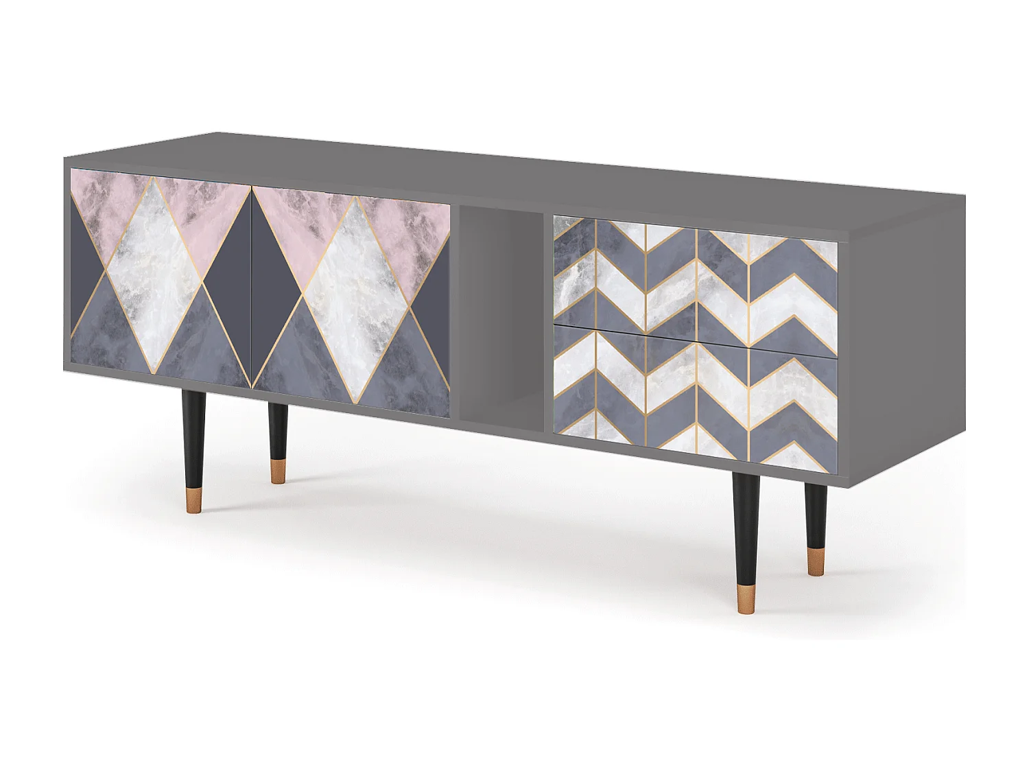 Meuble TV - 170х69х48 cm - T1 - Ideal Harmony, Gris