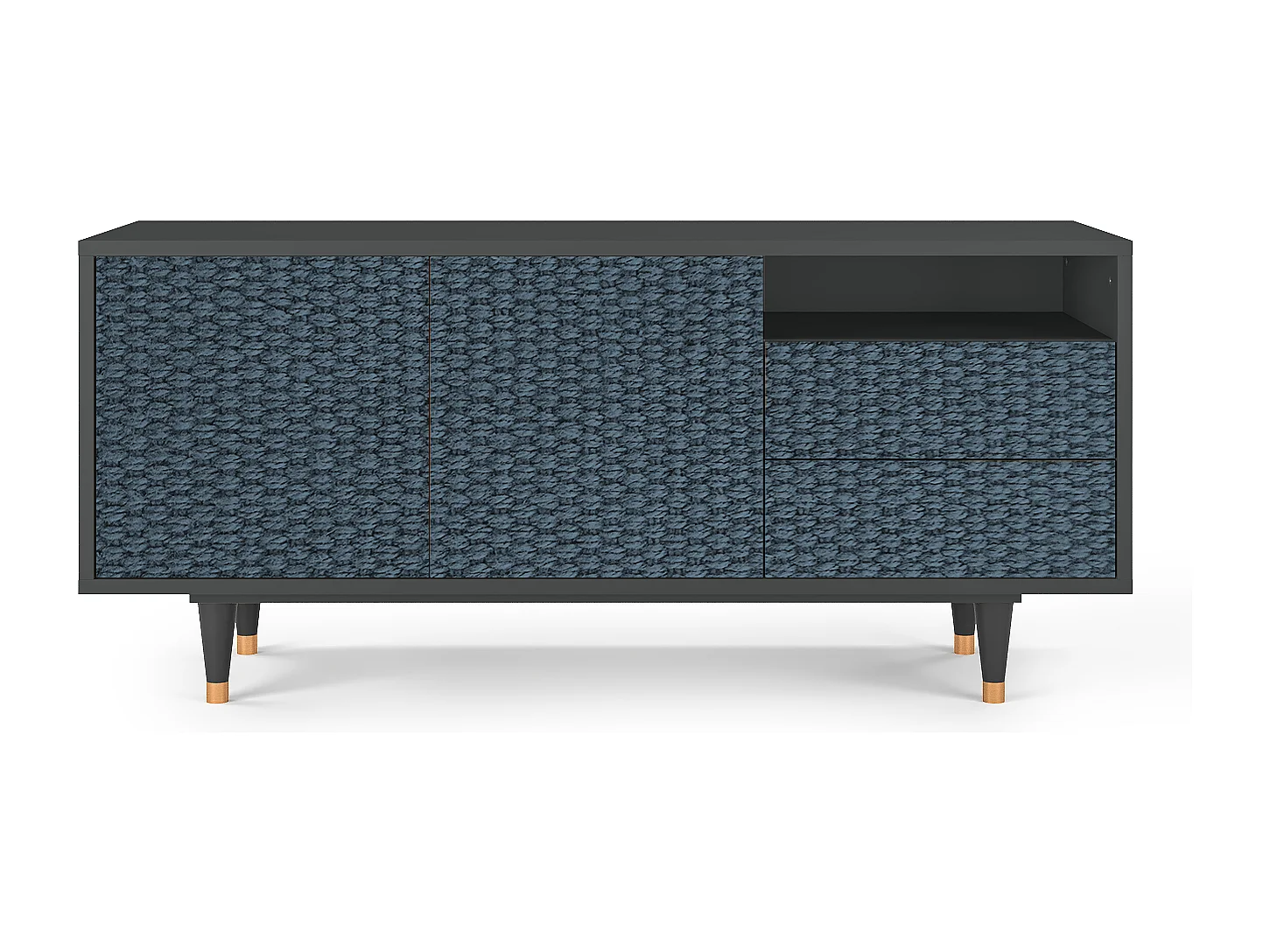 Meuble TV - 125х56х41 cm - T7 - Knitted Pattern, Anthracite