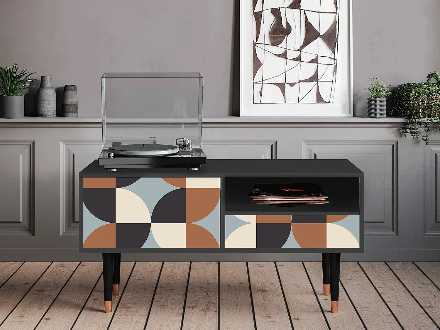 TV-Möbel - 115х59х48 cm - T3 - Brown Sensation, Anthrazit