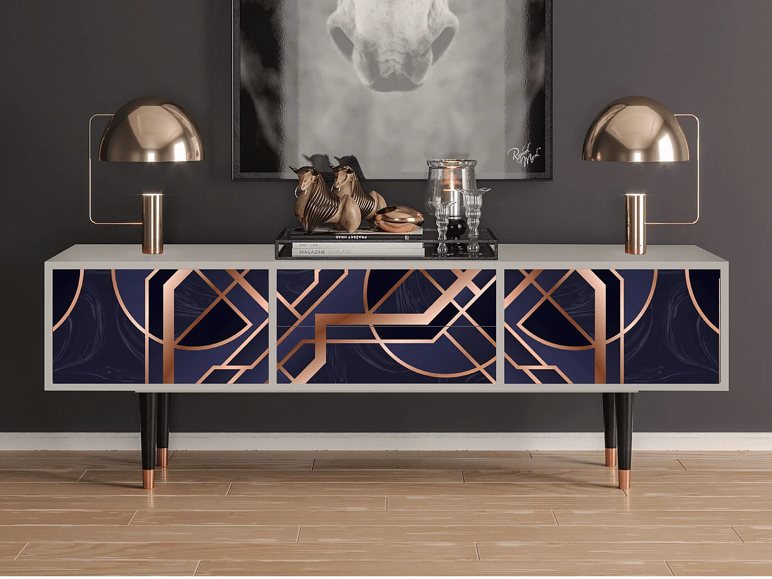 Mueble de TV - 170х59х48 cm - T4 - Purple Temple, Areia