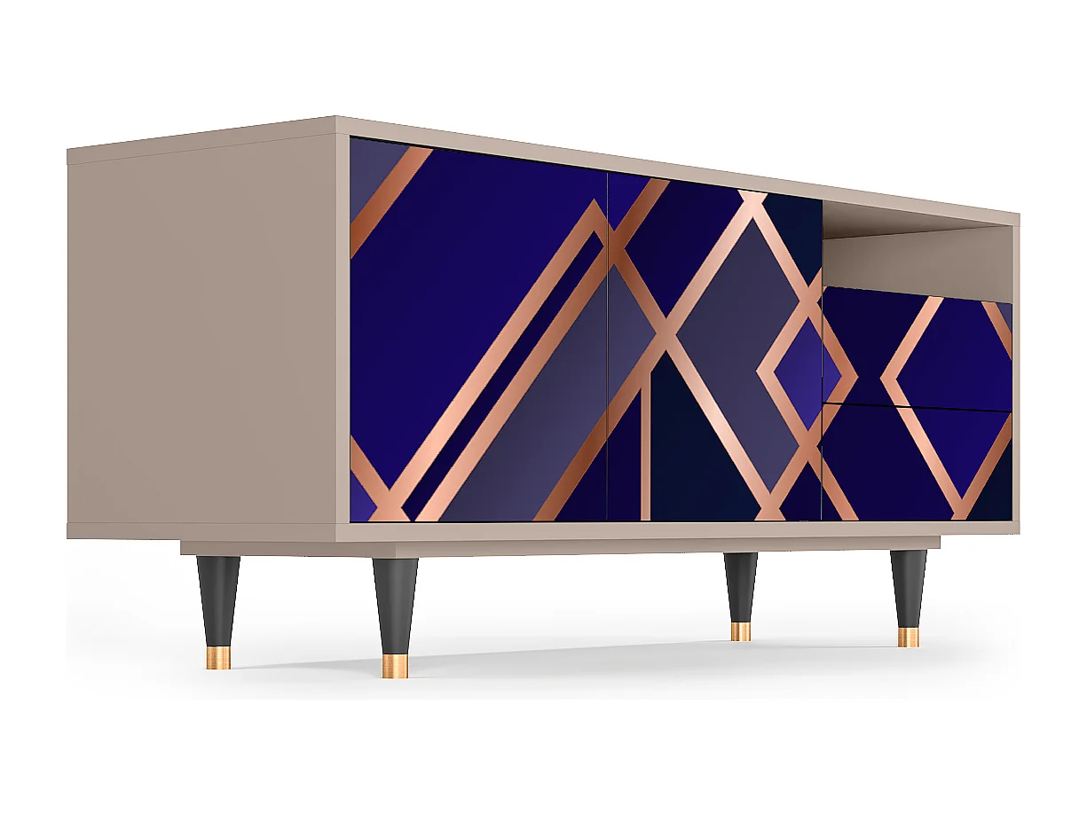 TV-Möbel - 125х56х41 cm - T7 - Aquamarine Getsby, Latte