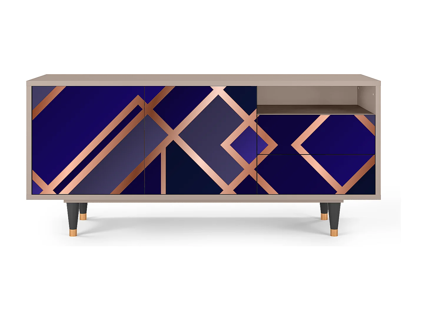 TV-Möbel - 125х56х41 cm - T7 - Aquamarine Getsby, Latte