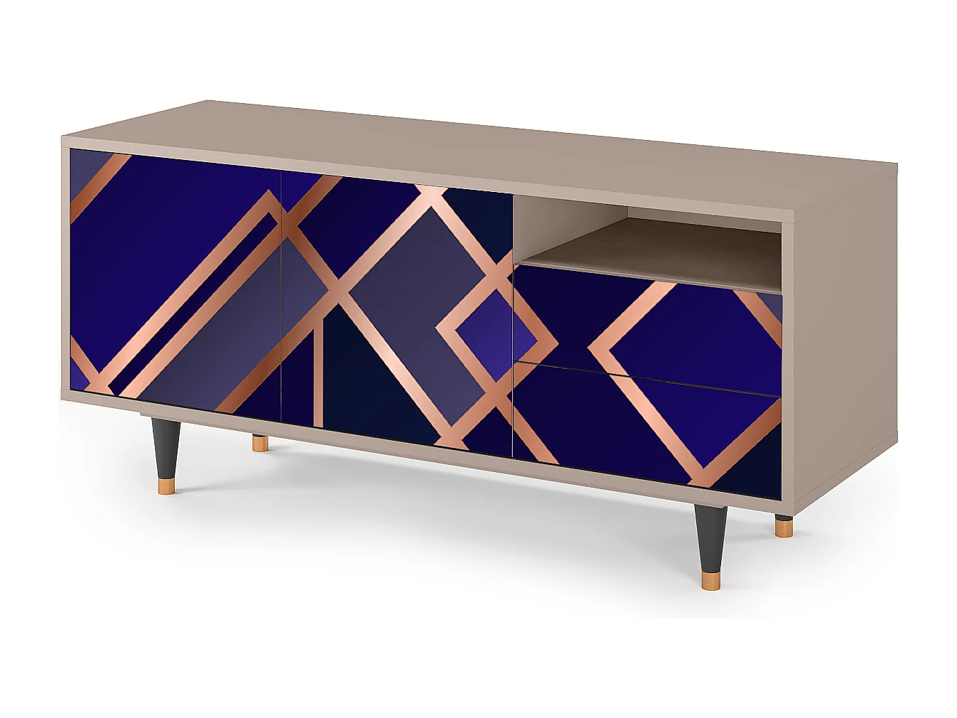 TV-Möbel - 125х56х41 cm - T7 - Aquamarine Getsby, Latte