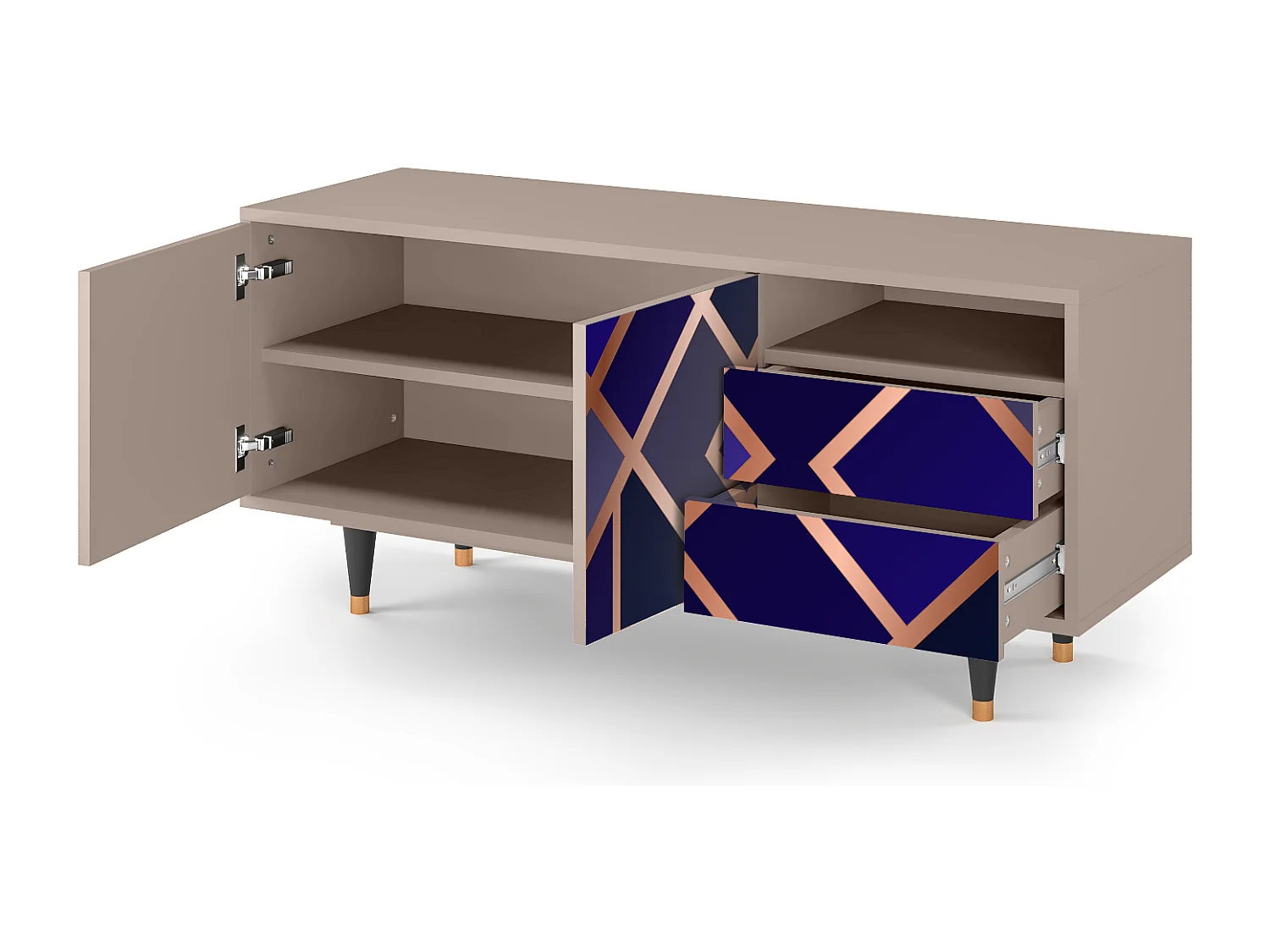 TV-Möbel - 125х56х41 cm - T7 - Aquamarine Getsby, Latte