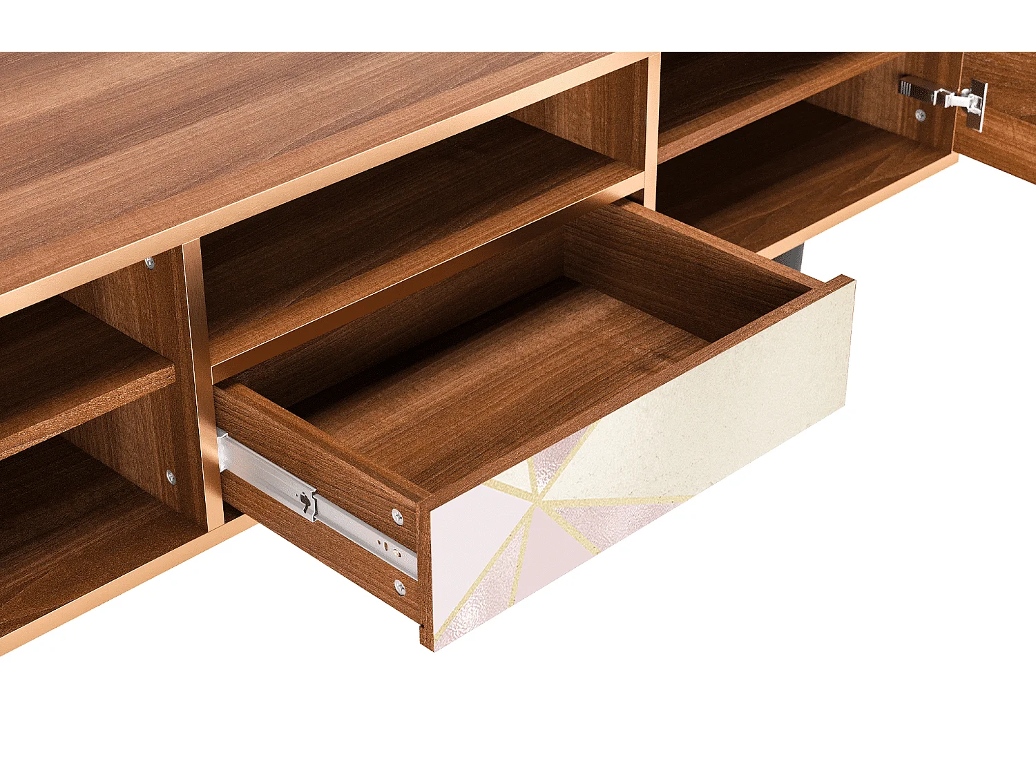 Meuble TV - 170х59х41 cm - T6 - Cosmopolitan Diva, Noyer