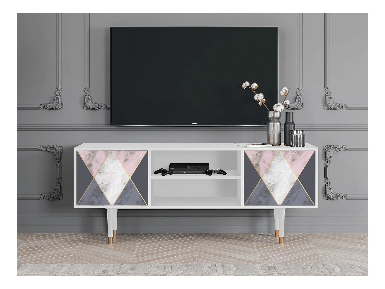 Meuble TV - 170х69х48 cm - T2 - Ideal Harmony, Blanc