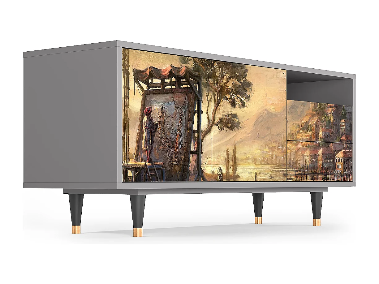Mobile TV - 125х56х41 cm - T7 - Venice, Grigio