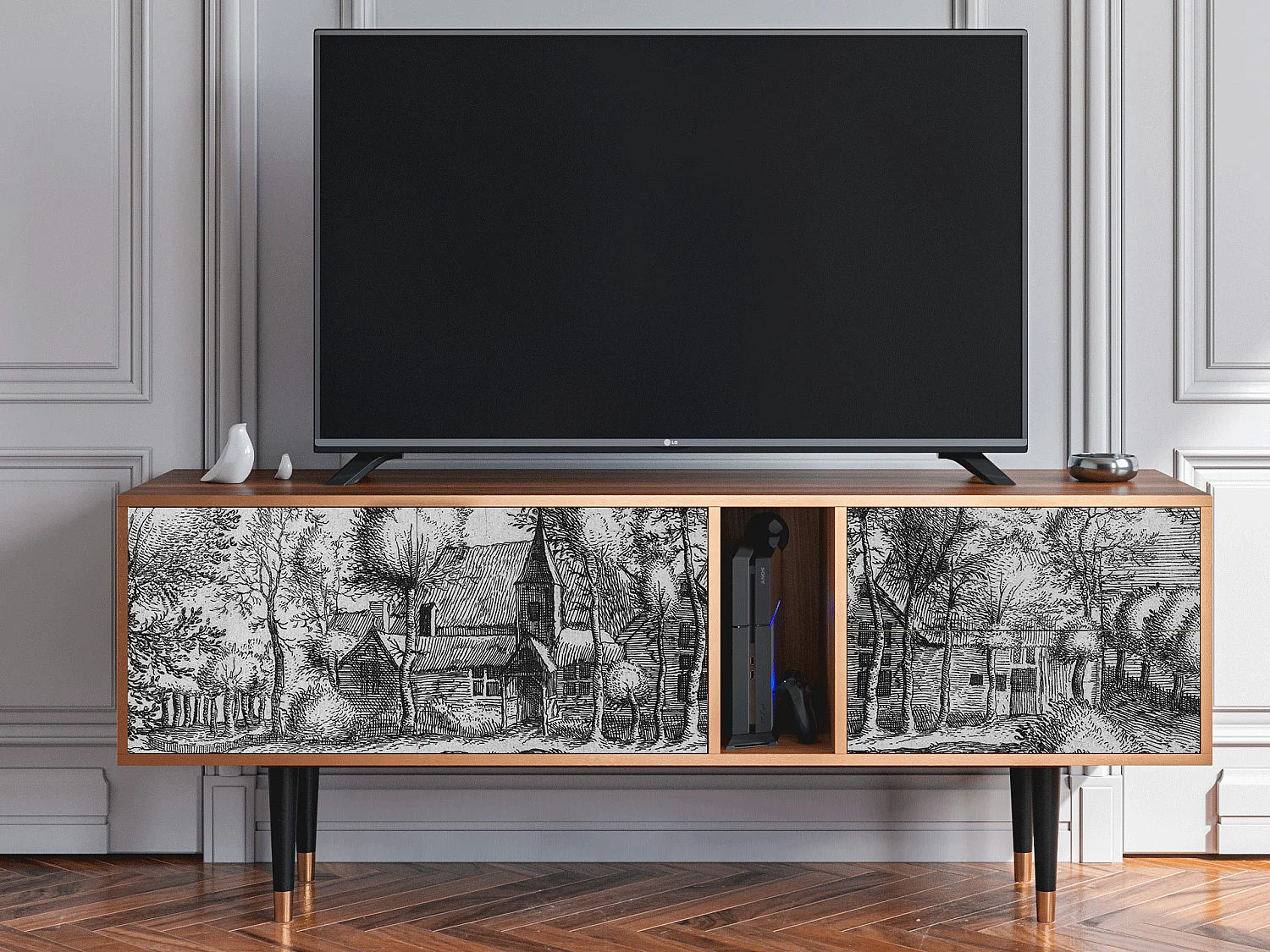 Mobile TV - 170х69х48 cm - T1 - A Pond, Noce