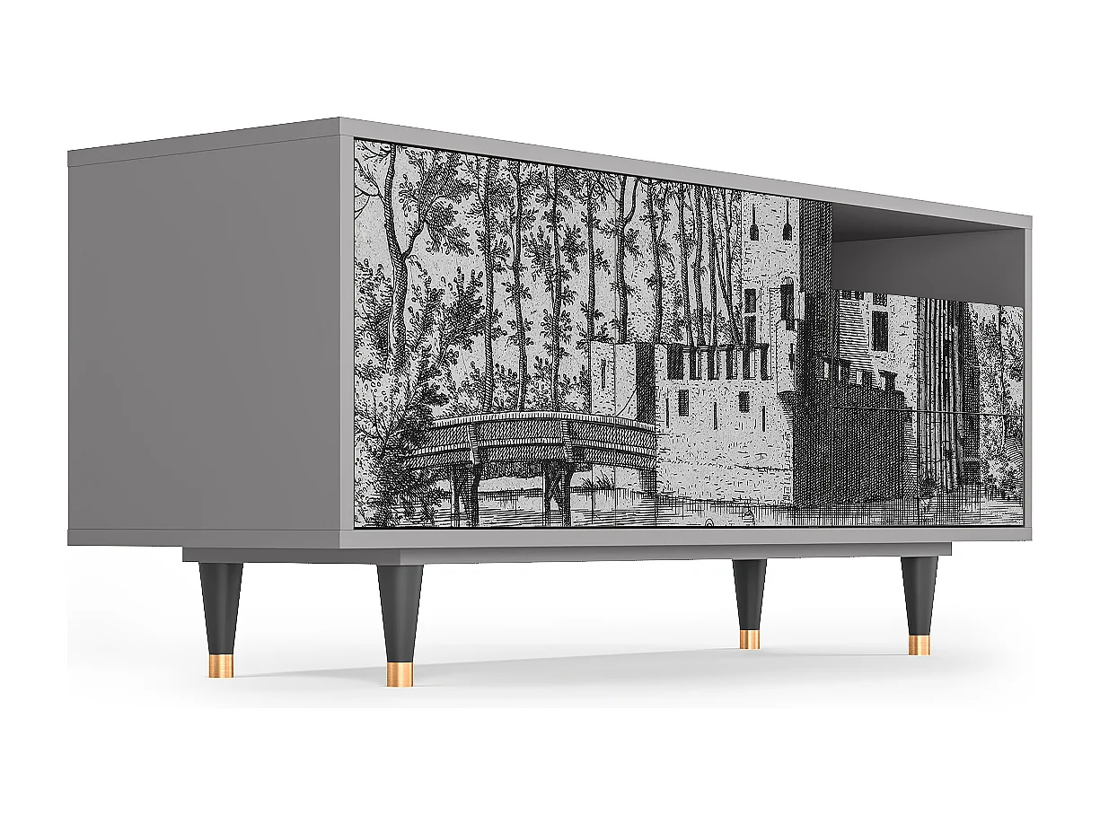 TV-Möbel - 125х56х41 cm - T7 - Castle by Breugel, Grau