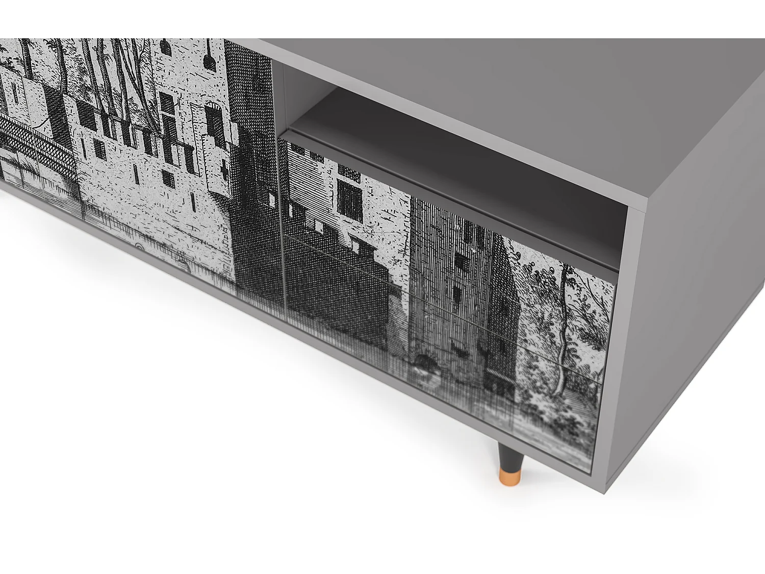 Meuble TV - 125х56х41 cm - T7 - Castle by Breugel, Gris