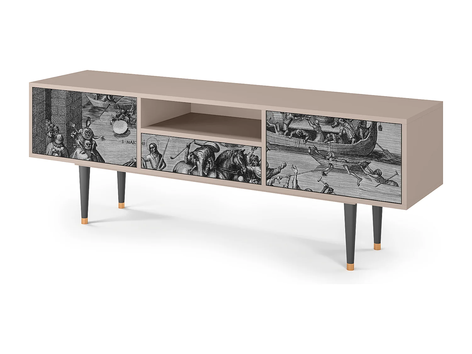 Szafka RTV - 170х59х41 cm - T6 - Saint Martin, Latte