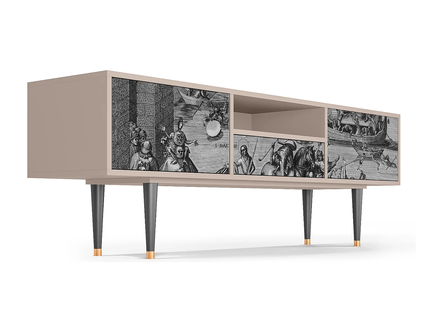 Meuble TV - 170х59х41 cm - T6 - Saint Martin, Latte