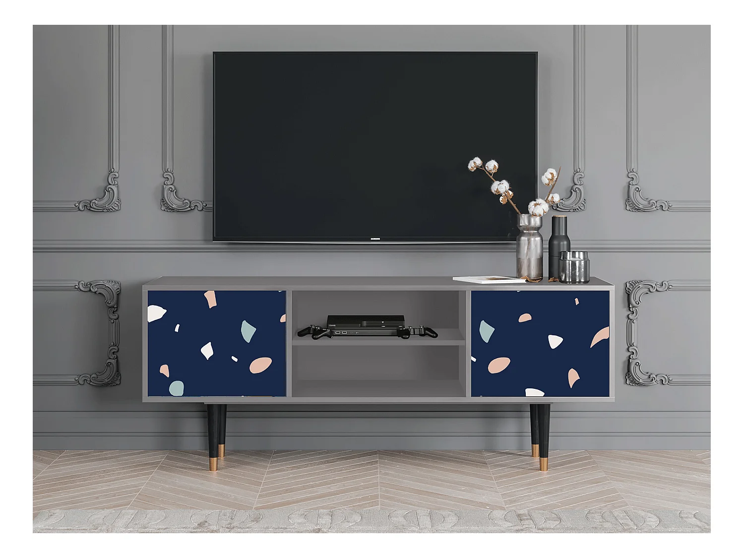 Mueble de TV - 170х69х48 cm - T2 - Space Satellites, Gris