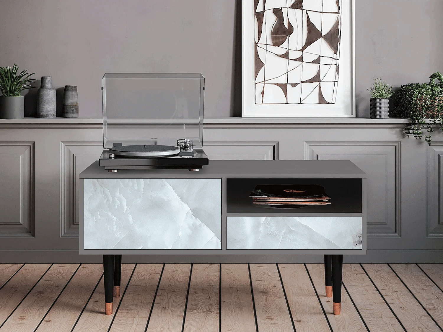 Mobile TV - 115х59х48 cm - T3 - The Onyx, Grigio