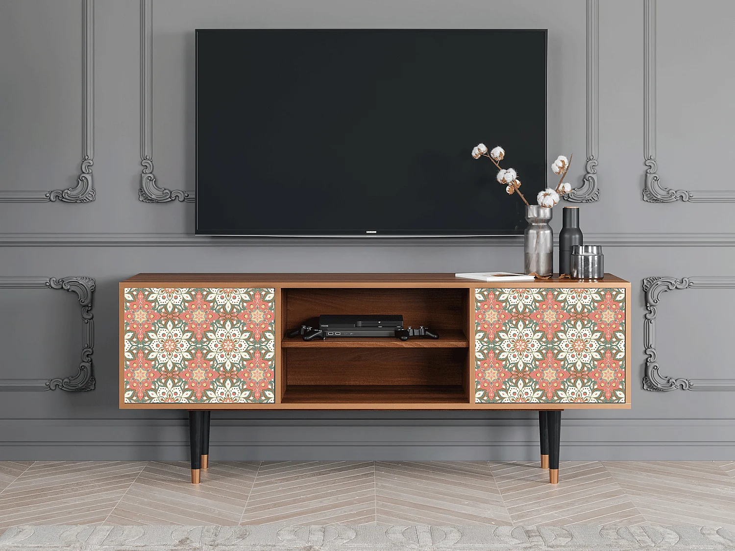 TV-Möbel - 170х69х48 cm - T2 - Peach Grove, Walnuss