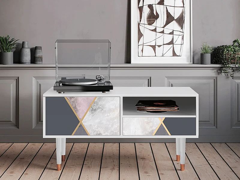 Meuble TV - 115х59х48 cm - T3 - Ideal Harmony, Blanc